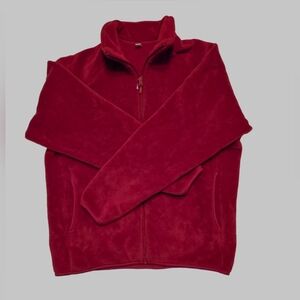 Uniqlo Medium Burgundy Fleece Full-Zip Jacket